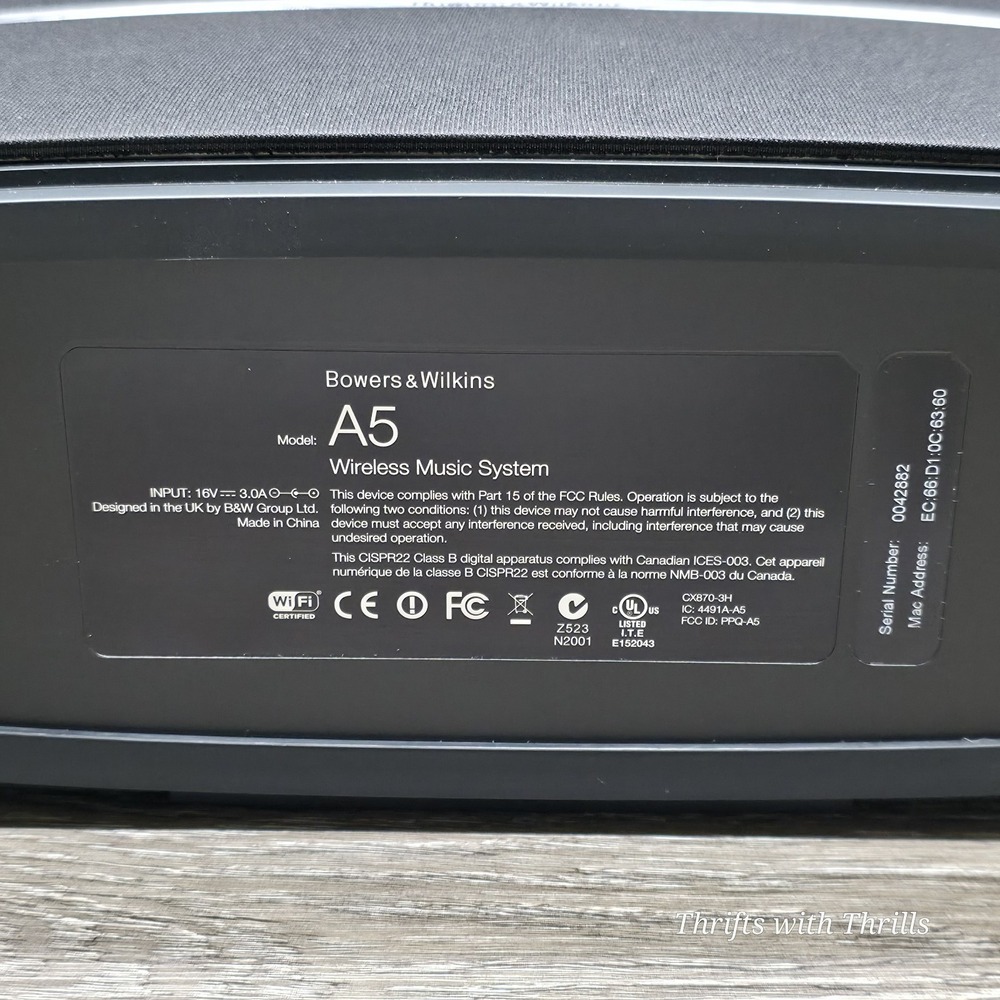 Bowers & Wilkins A5 Wireless Music System + Power Cord - Airplay ISO - Tested - Picture 14 of 15